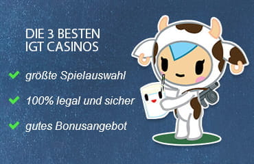 Die 3 besten IGT Casinos haben das gr??te Spielauswahl, sind 100% legal und sicher und haben gute Bonusangebote.